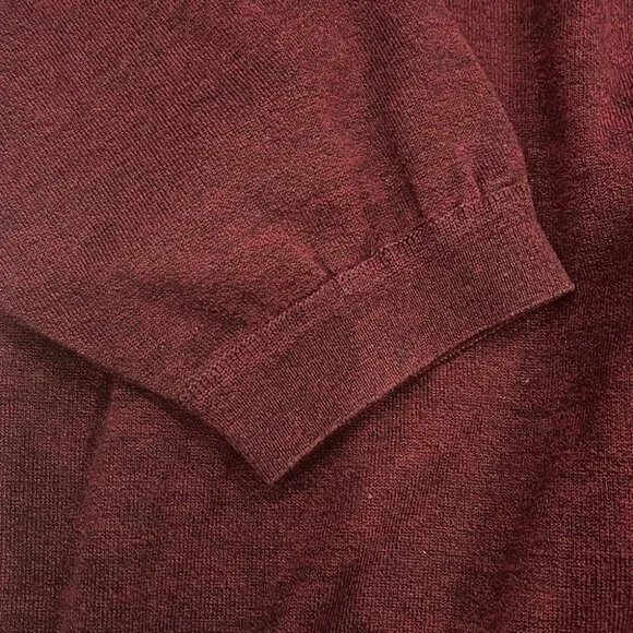 [XL] VTG St Croix Sweater Mens Burgundy Pullover Ribbed Knit Long Sleeve Stretch - Picture 2 of 5